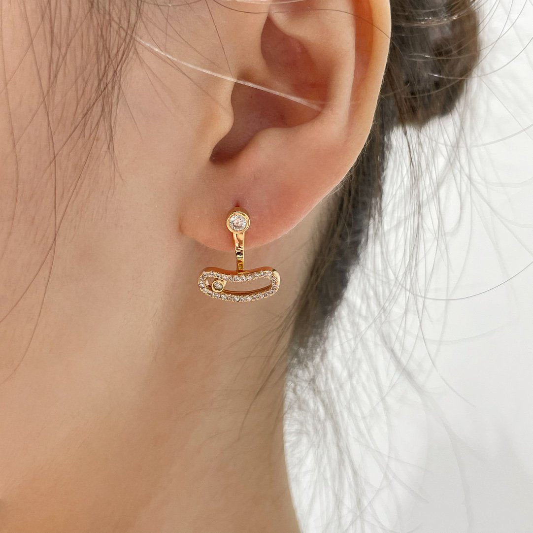 [Resenly Jewelry]MOVE UNO PINK GOLD DIAMOND EARRINGS