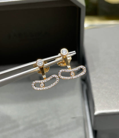 [Resenly Jewelry]MOVE UNO PINK GOLD DIAMOND EARRINGS