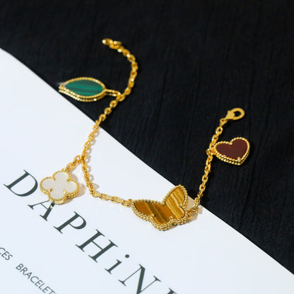 [Resenly Jewelry]LUCKY SPRING 5 MOTIF GOLD BRACELET
