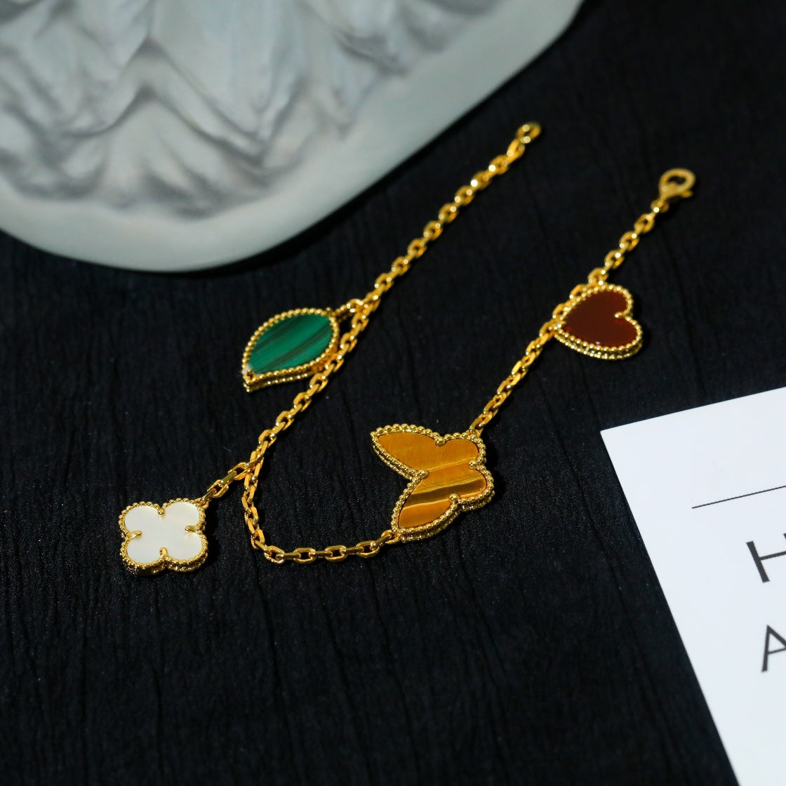 [Resenly Jewelry]LUCKY SPRING 5 MOTIF GOLD BRACELET