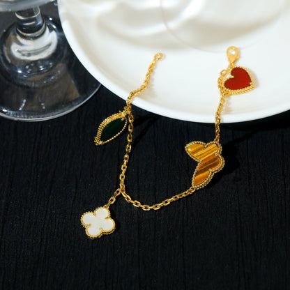 [Resenly Jewelry]LUCKY SPRING 5 MOTIF GOLD BRACELET