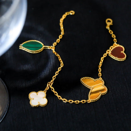 [Resenly Jewelry]LUCKY SPRING 5 MOTIF GOLD BRACELET