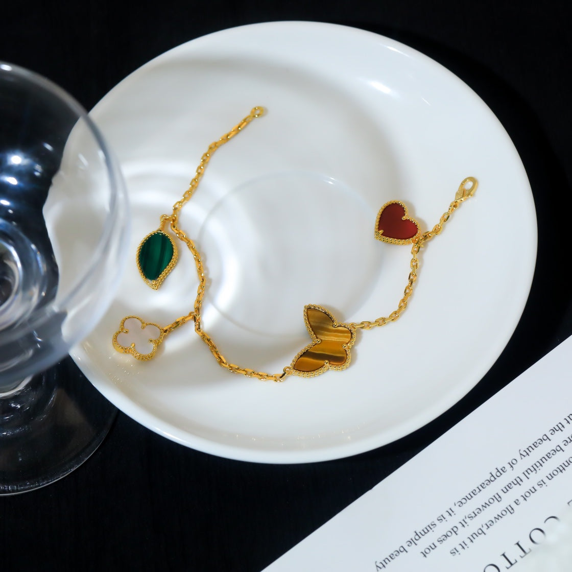 [Resenly Jewelry]LUCKY SPRING 5 MOTIF GOLD BRACELET
