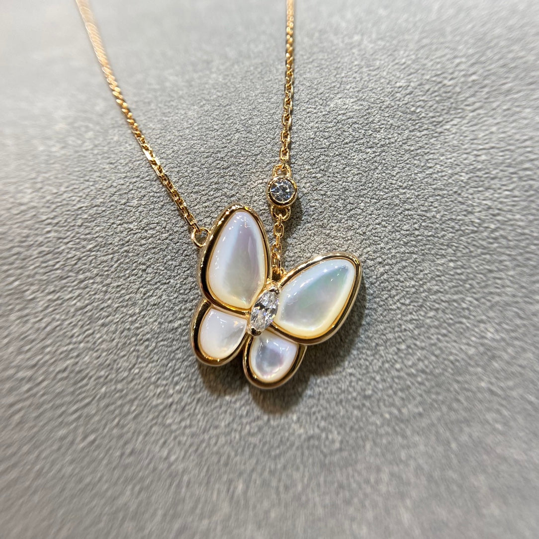 [Resenly Jewelry]BUTTERFLY MOP DIAMOND NECKLACE