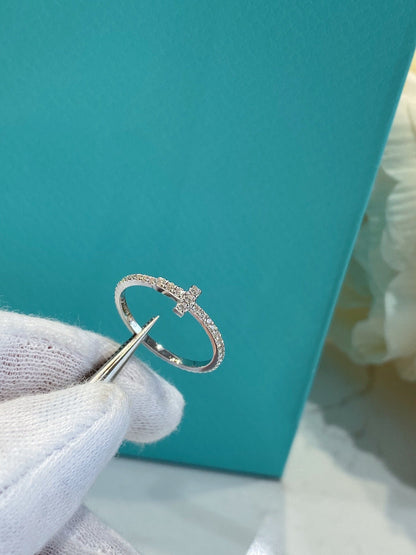 [Resenly Jewelry]T SMALL RING DIAMOND SILVER