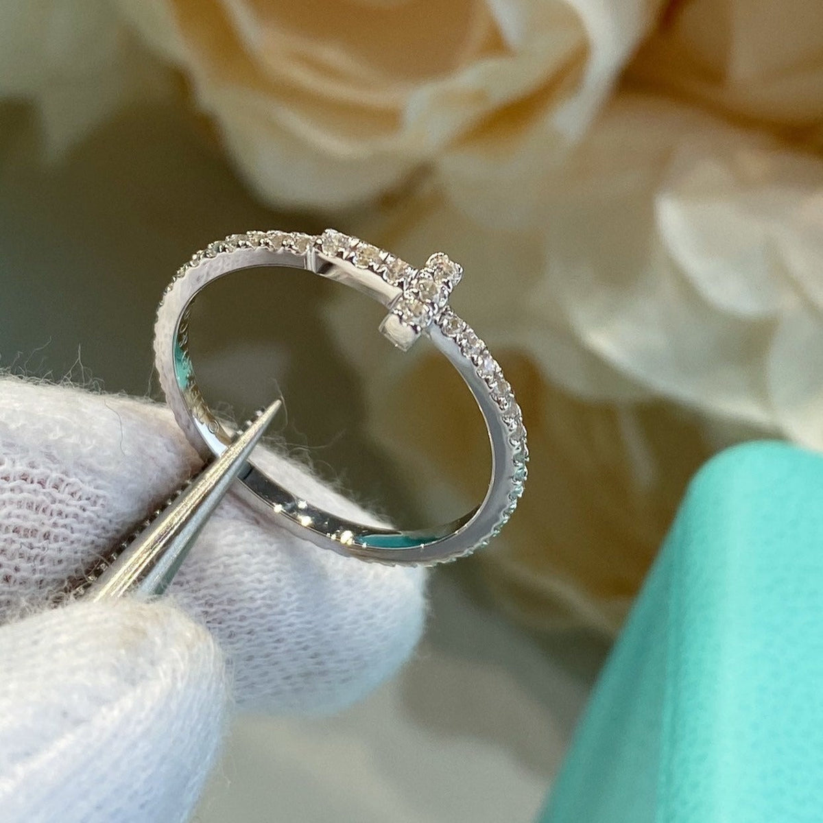 [Resenly Jewelry]T SMALL RING DIAMOND SILVER