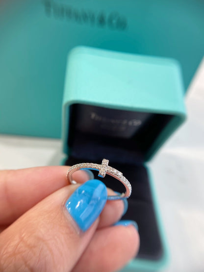 [Resenly Jewelry]T SMALL RING DIAMOND SILVER