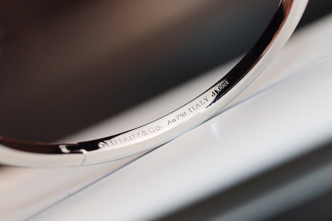 [Resenly Jewelry]NARROW T1 HINGED BANGLE DIAMOND SILVER