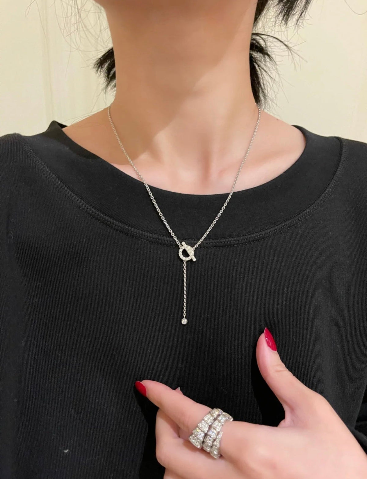 [Resenly Jewelry]FINESSE SILVER DIAMOND NECKLACE