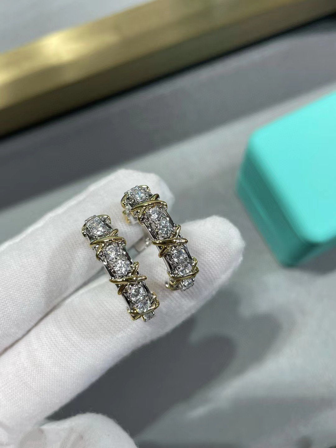 [Resenly Jewelry]SCHLUMBERGER GOLD DIAMOND EARRINGS