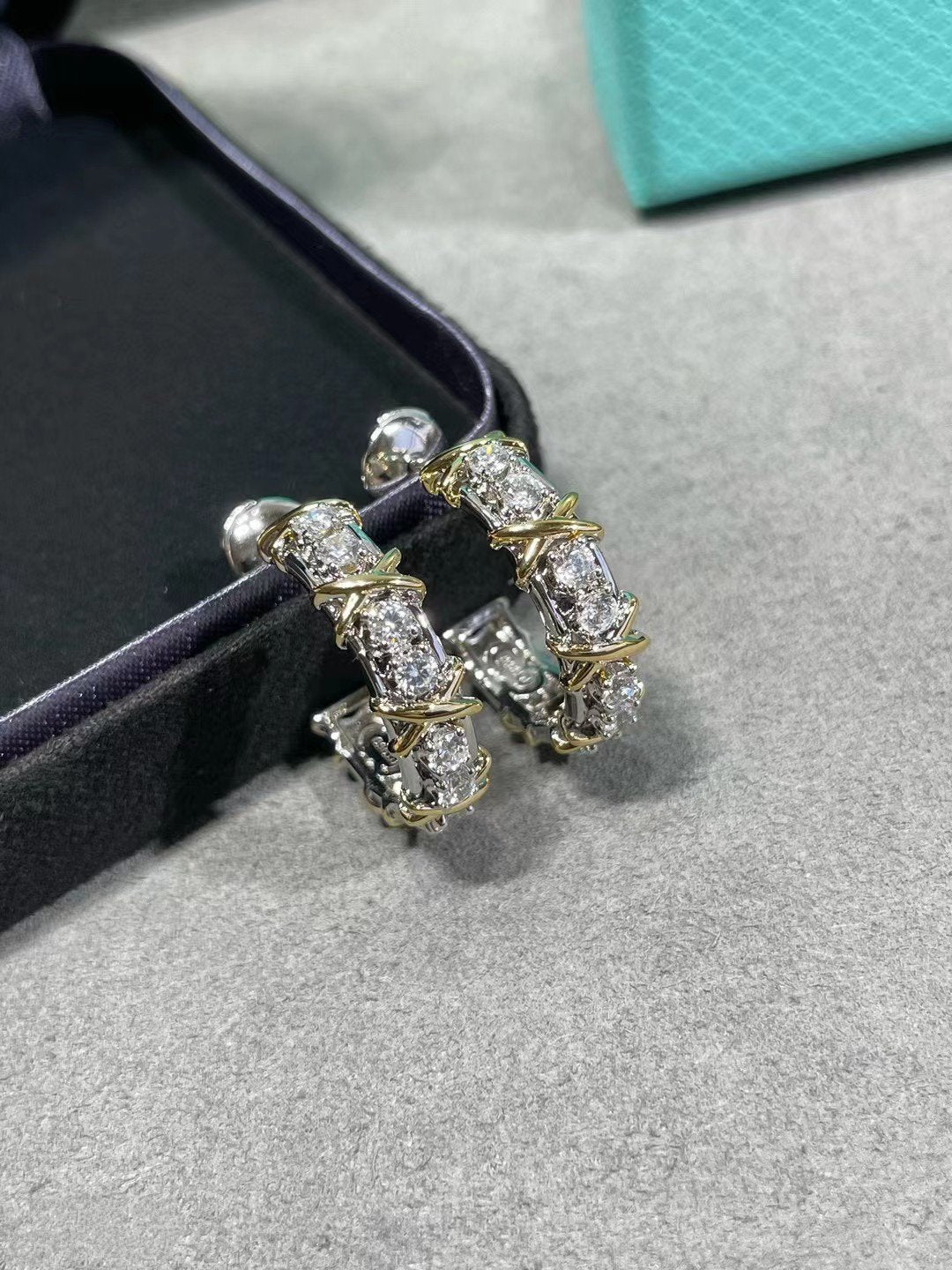 [Resenly Jewelry]SCHLUMBERGER GOLD DIAMOND EARRINGS