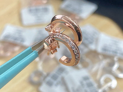 [Resenly Jewelry]T1 HOOP DIAMOND EARRINGS