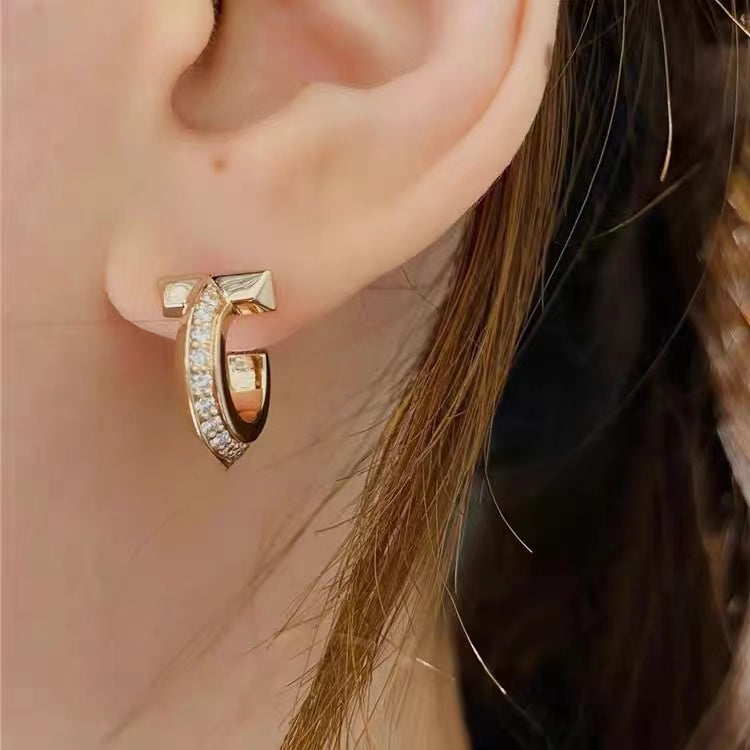 [Resenly Jewelry]T1 HOOP DIAMOND EARRINGS
