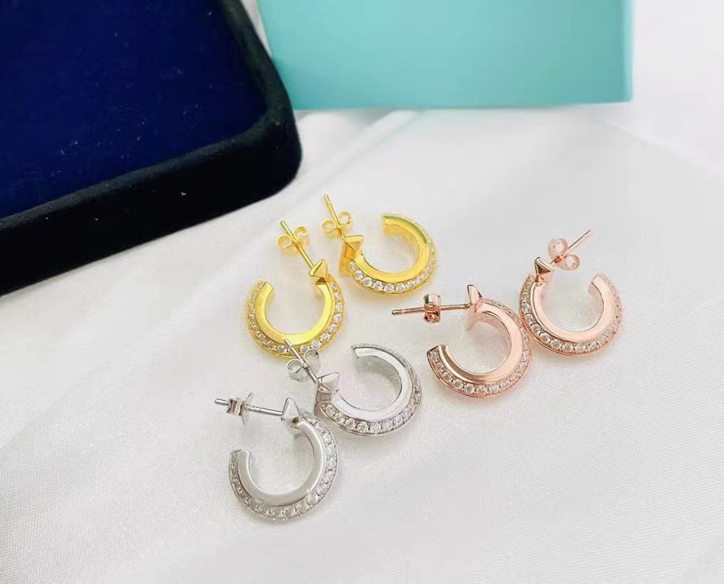 [Resenly Jewelry]T1 HOOP DIAMOND EARRINGS