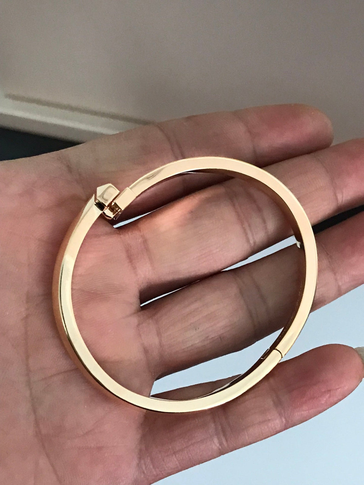 [Resenly Jewelry]T1 WIDE DIAMOND HINGED BANGLE PINK GOLD