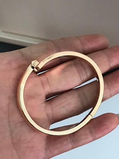 [Resenly Jewelry]T1 WIDE DIAMOND HINGED BANGLE PINK GOLD