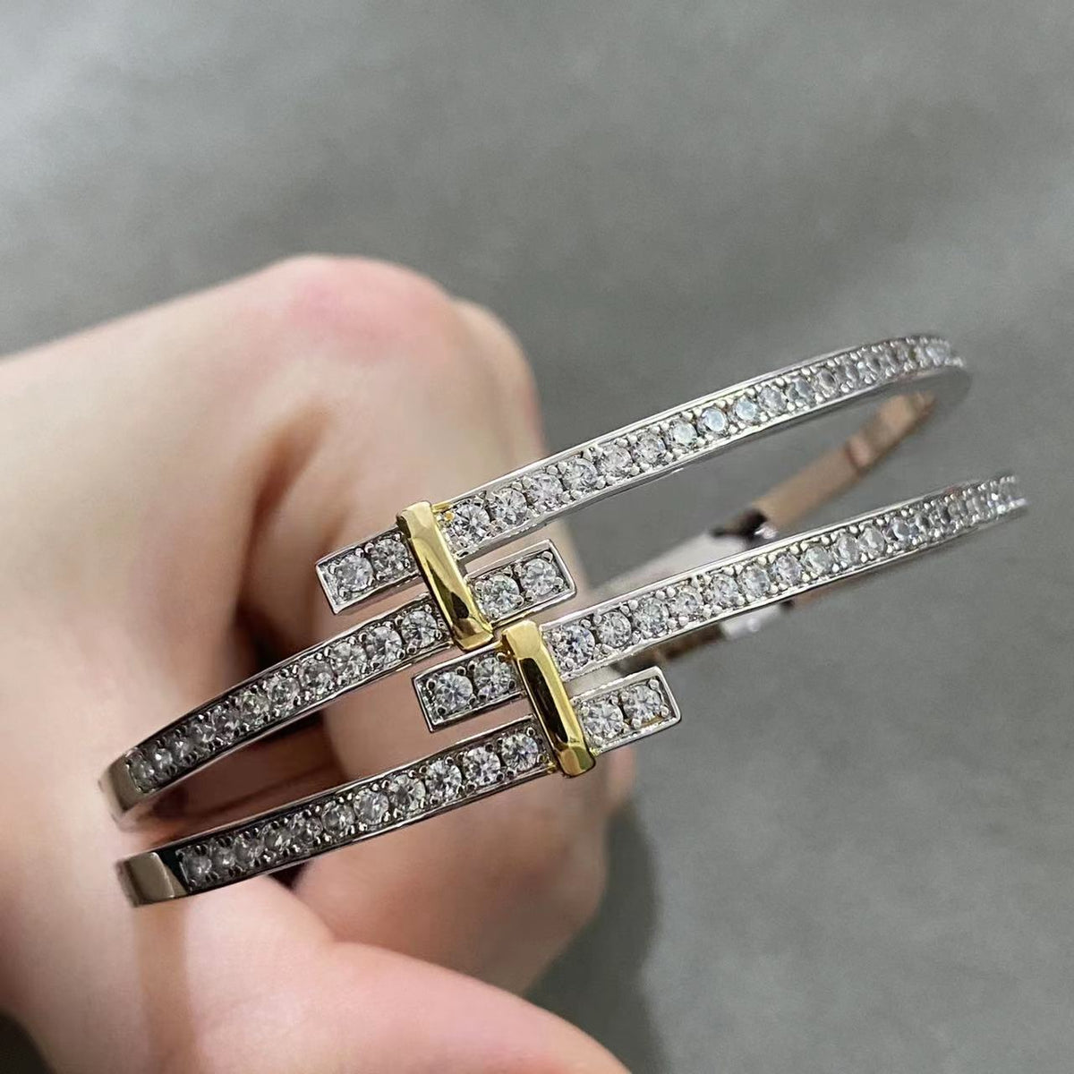 [Resenly Jewelry]EDGE DIAMOND GOLD SILVER BRACELET