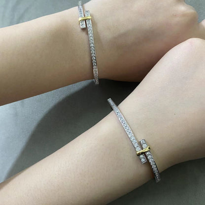 [Resenly Jewelry]EDGE DIAMOND GOLD SILVER BRACELET