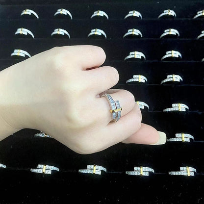 [Resenly Jewelry]EDGE GOLD SILVER DIAMOND RING