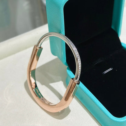 [Resenly Jewelry]LOCK PINK GOLD SILVER DIAMOND BRACELET