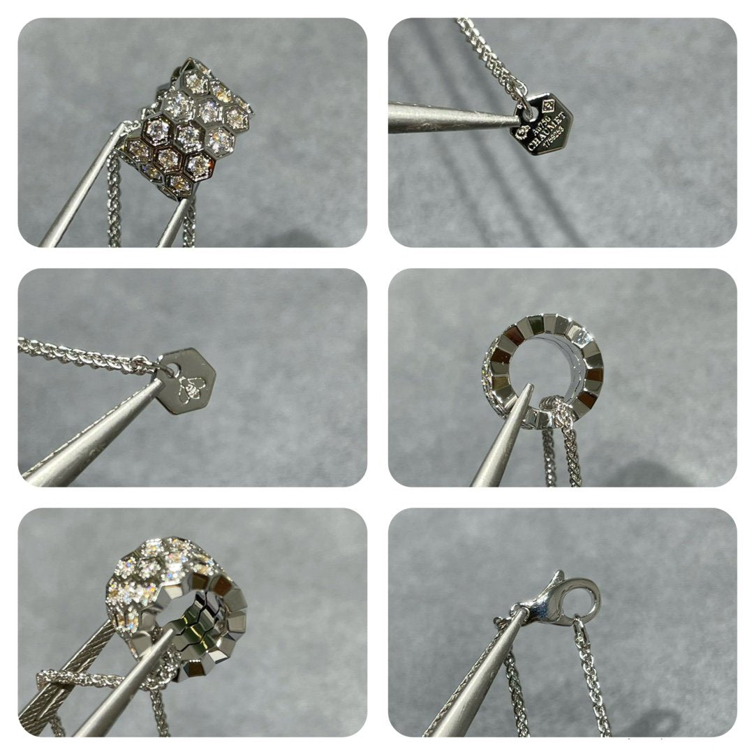[Resenly Jewelry]BEE LOVE DIAMOND PAVED 3 ROW NECKLACE