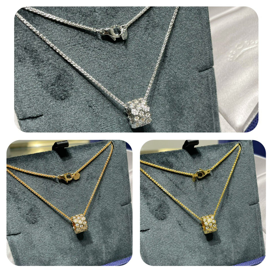[Resenly Jewelry]BEE LOVE DIAMOND PAVED 3 ROW NECKLACE