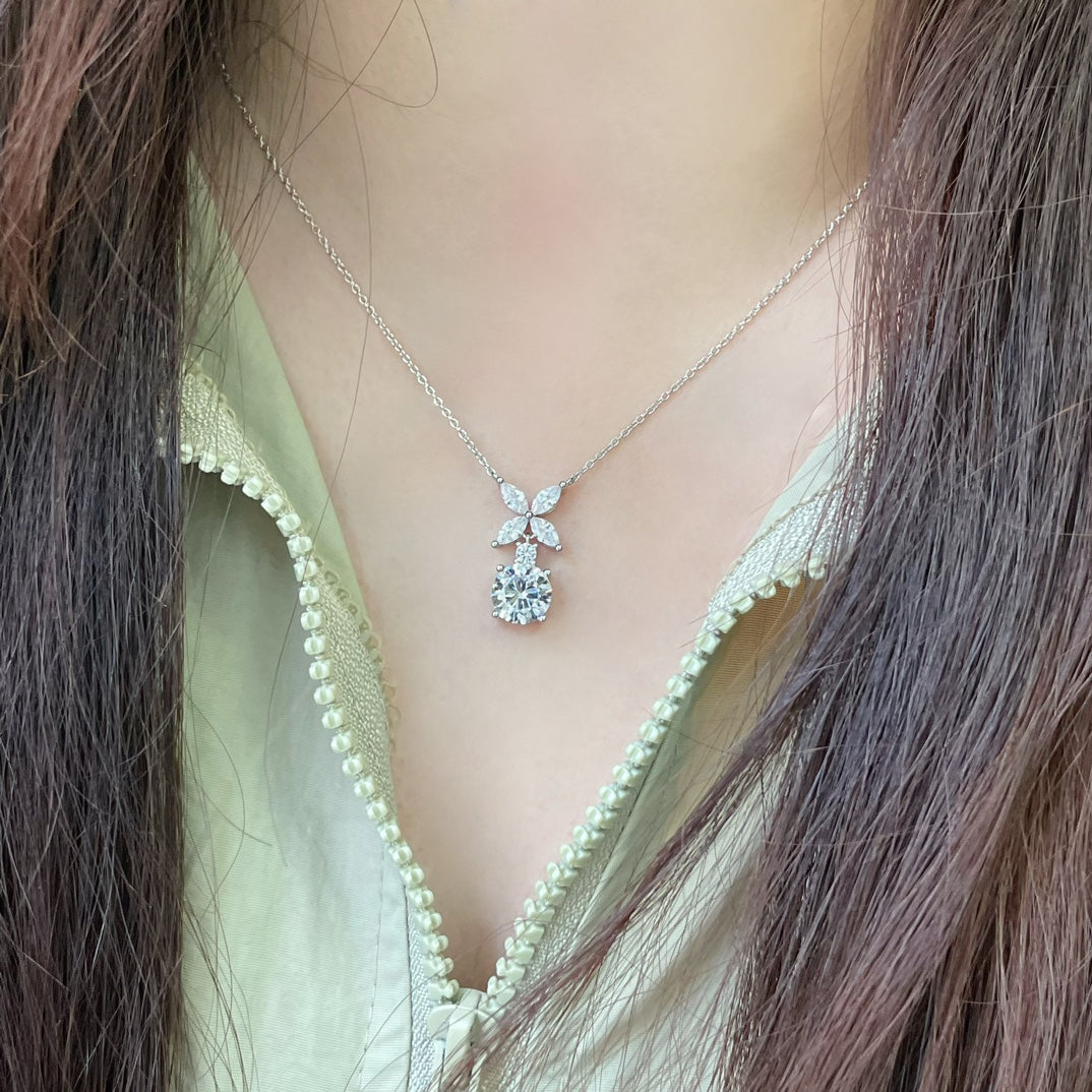[Resenly Jewelry]VICTORIA PENDANT SILVER DIAMOND NECKLACE