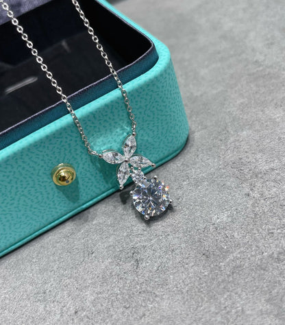 [Resenly Jewelry]VICTORIA PENDANT SILVER DIAMOND NECKLACE