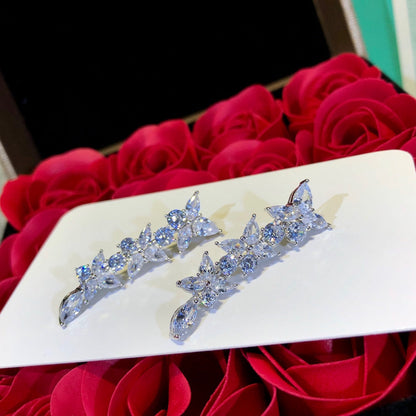 [Resenly Jewelry]VICTORIA SILVER DIAMOND DROP EARRINGS