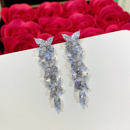 [Resenly Jewelry]VICTORIA SILVER DIAMOND DROP EARRINGS