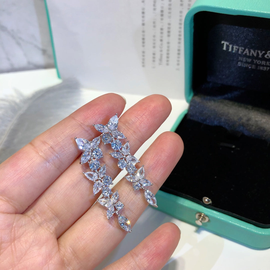 [Resenly Jewelry]VICTORIA SILVER DIAMOND DROP EARRINGS