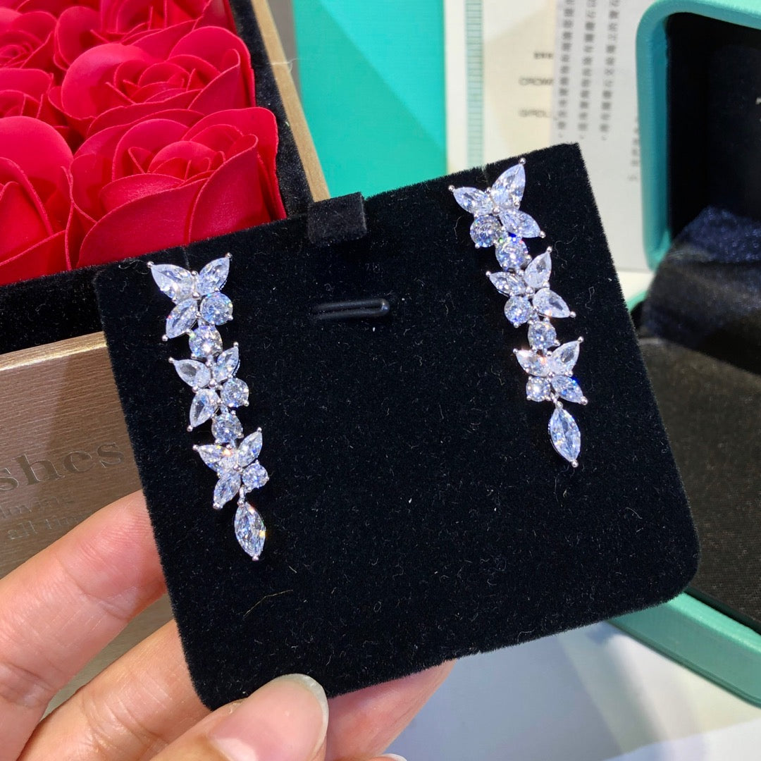 [Resenly Jewelry]VICTORIA SILVER DIAMOND DROP EARRINGS