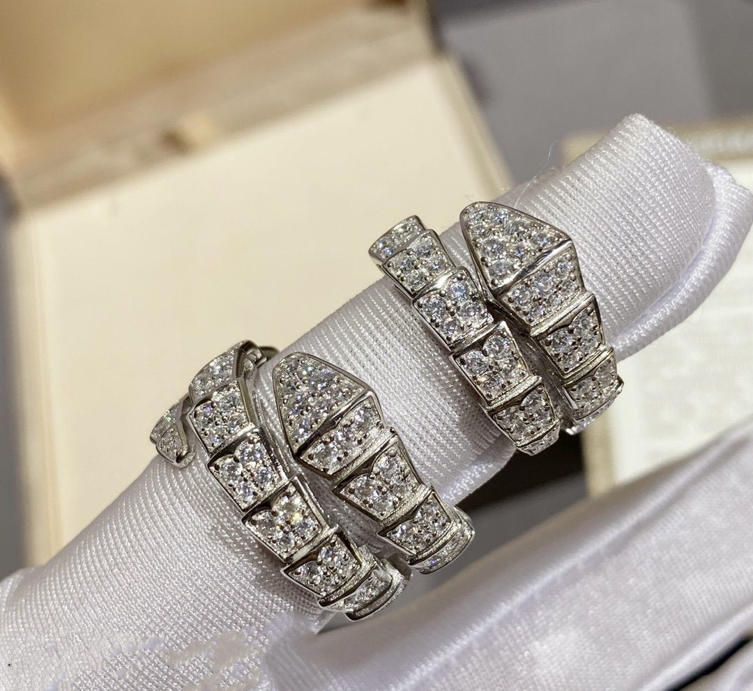 [Resenly Jewelry]SERPENTI RING SILVER DIAMOND PAVED