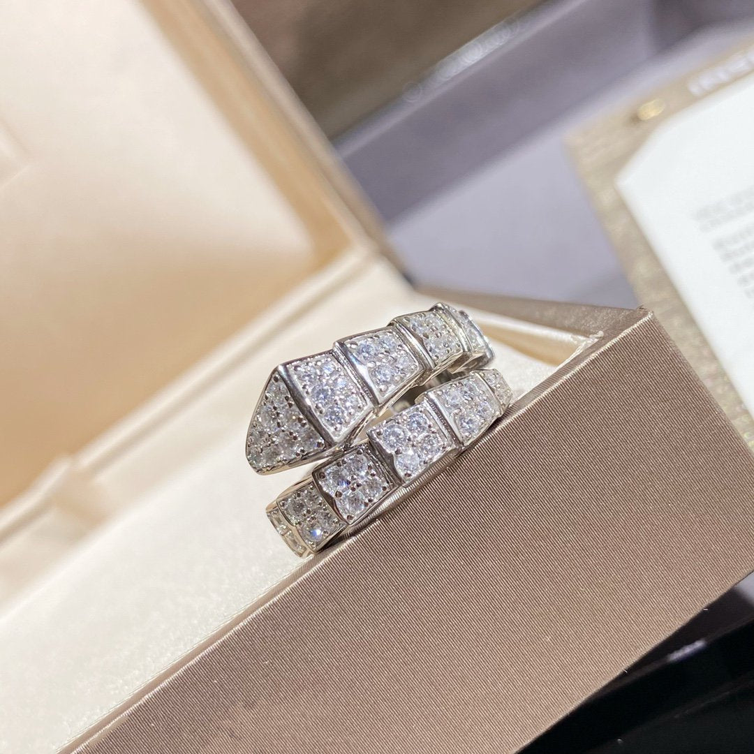 [Resenly Jewelry]SERPENTI RING SILVER DIAMOND PAVED