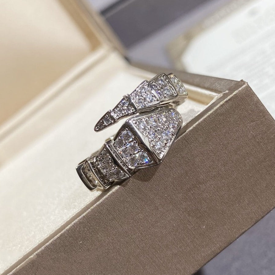[Resenly Jewelry]SERPENTI LARGE RING SILVER DIAMOND PAVED