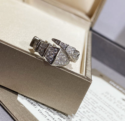 [Resenly Jewelry]SERPENTI LARGE RING SILVER DIAMOND PAVED