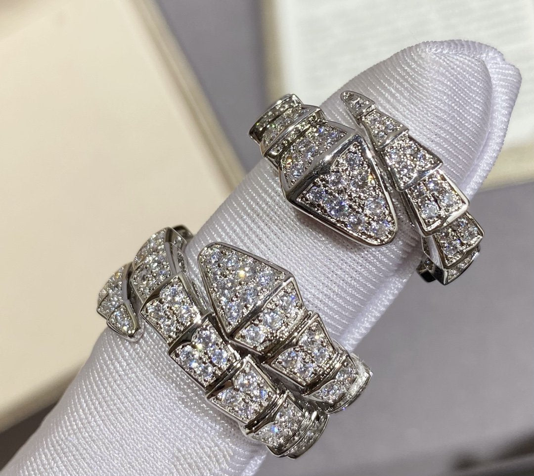 [Resenly Jewelry]SERPENTI LARGE RING SILVER DIAMOND PAVED
