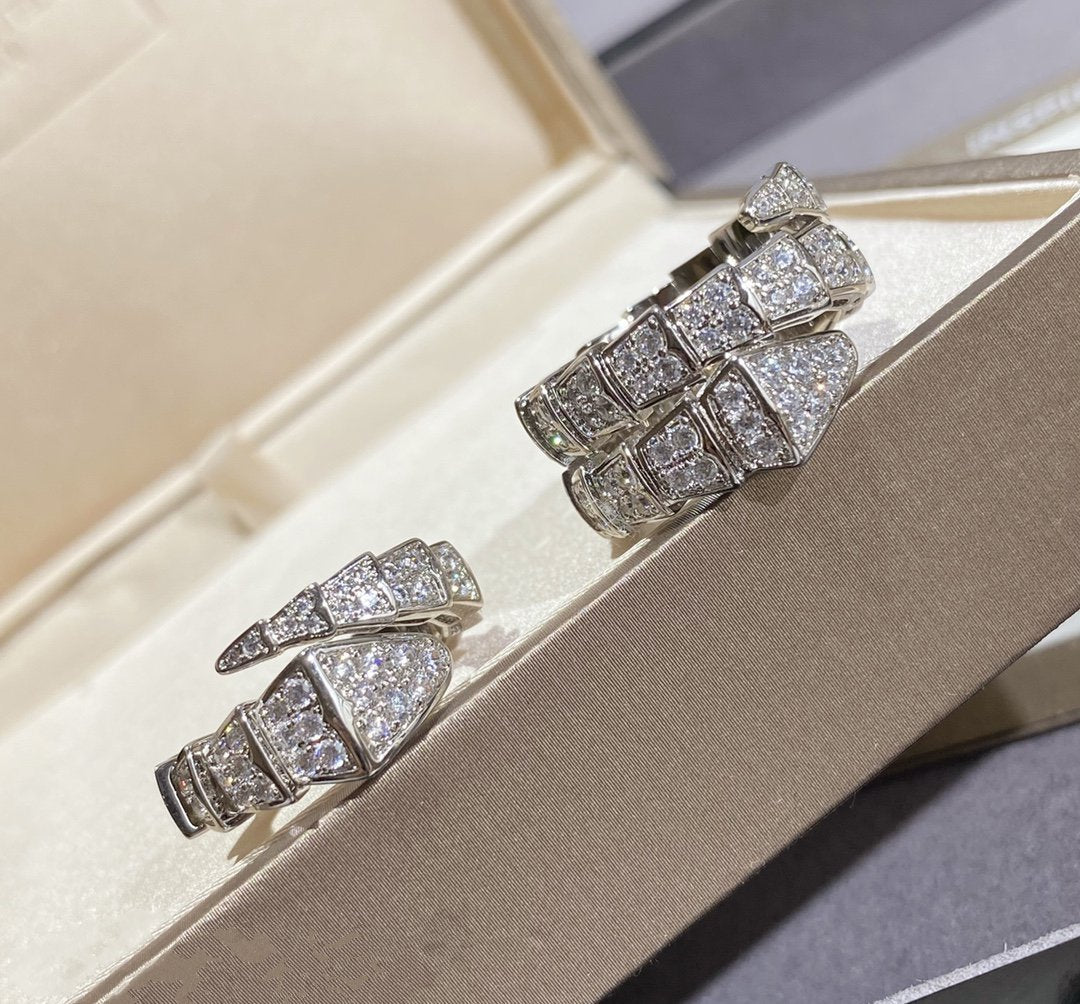 [Resenly Jewelry]SERPENTI LARGE RING SILVER DIAMOND PAVED