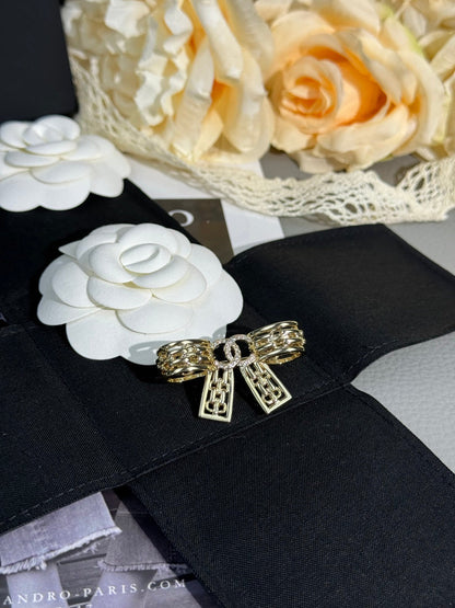 [Resenly Jewelry]25K Hollow Bow Brooch
