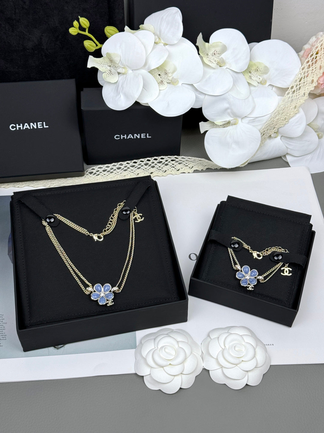 [Resenly Jewelry]VOLTE New Blue Floral Double-Layer Bracelet