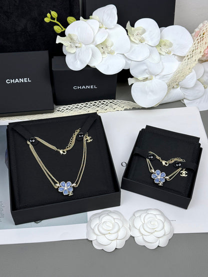 [Resenly Jewelry]VOLTE New Blue Floral Double-Layer Bracelet