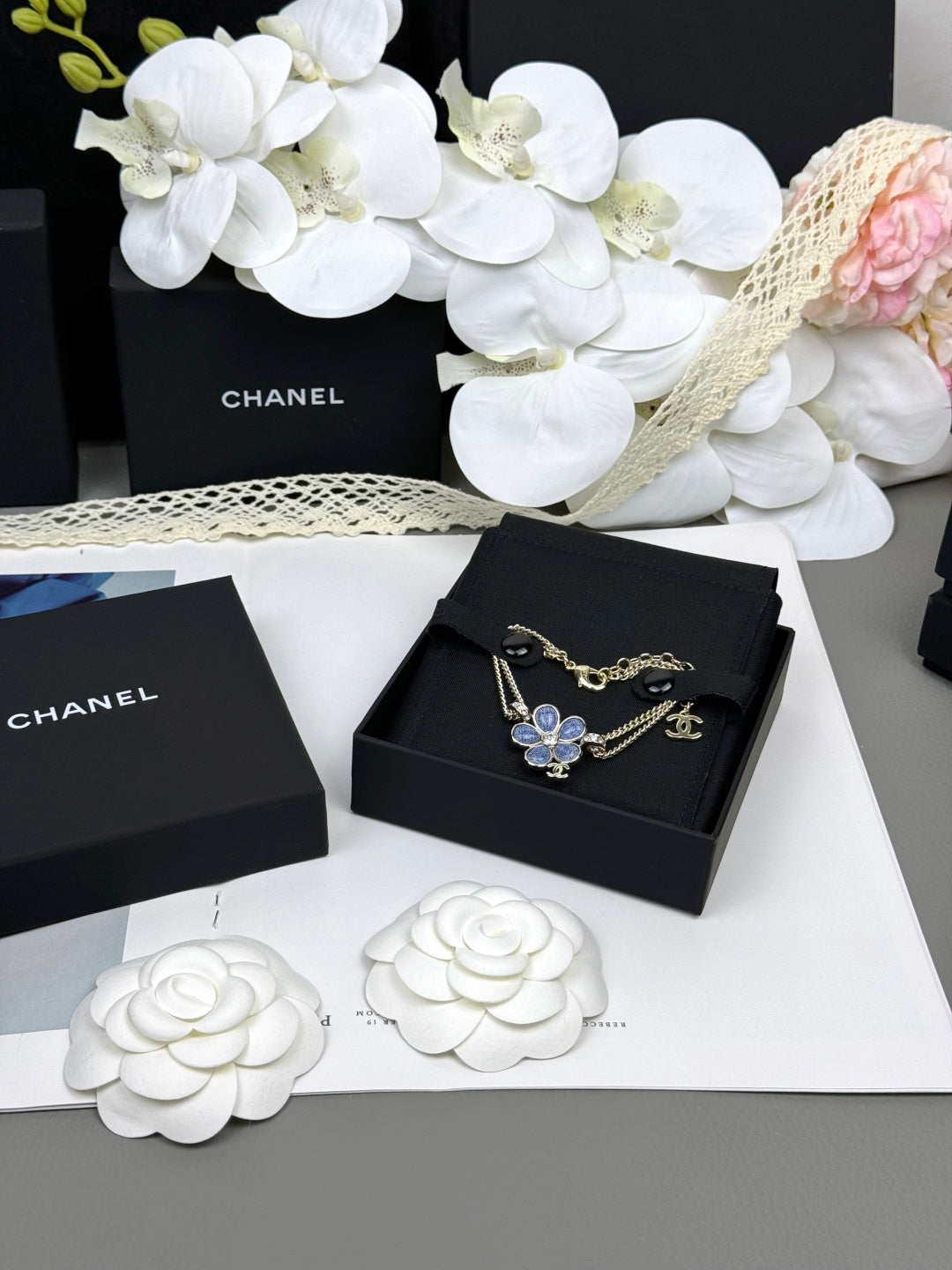 [Resenly Jewelry]VOLTE New Blue Floral Double-Layer Bracelet