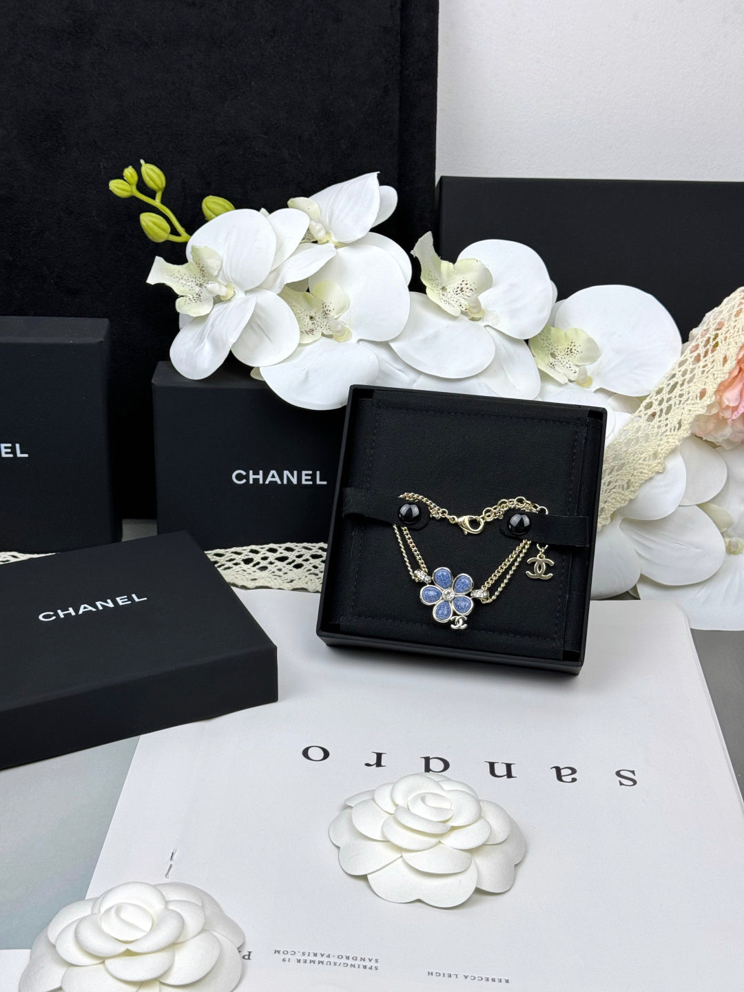 [Resenly Jewelry]VOLTE New Blue Floral Double-Layer Bracelet