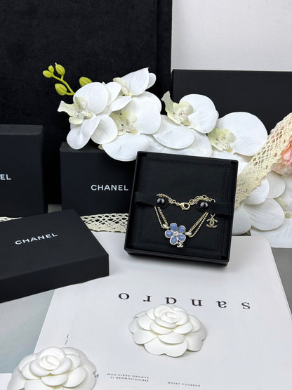 [Resenly Jewelry]VOLTE New Blue Floral Double-Layer Bracelet