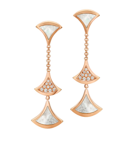 [Resenly Jewelry]DREAM EARRINGS 3 MOTIFS DIAMOND MOP PINK GOLD