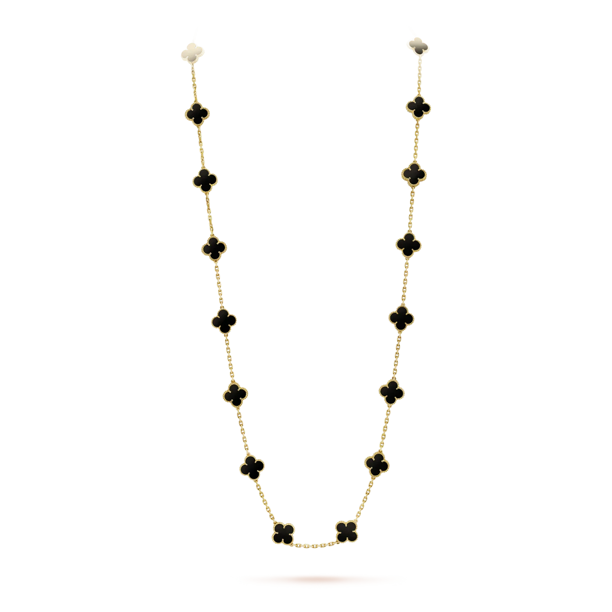 [Resenly Jewelry]CLOVER 20 MOTIFS ONYX NECKLACE
