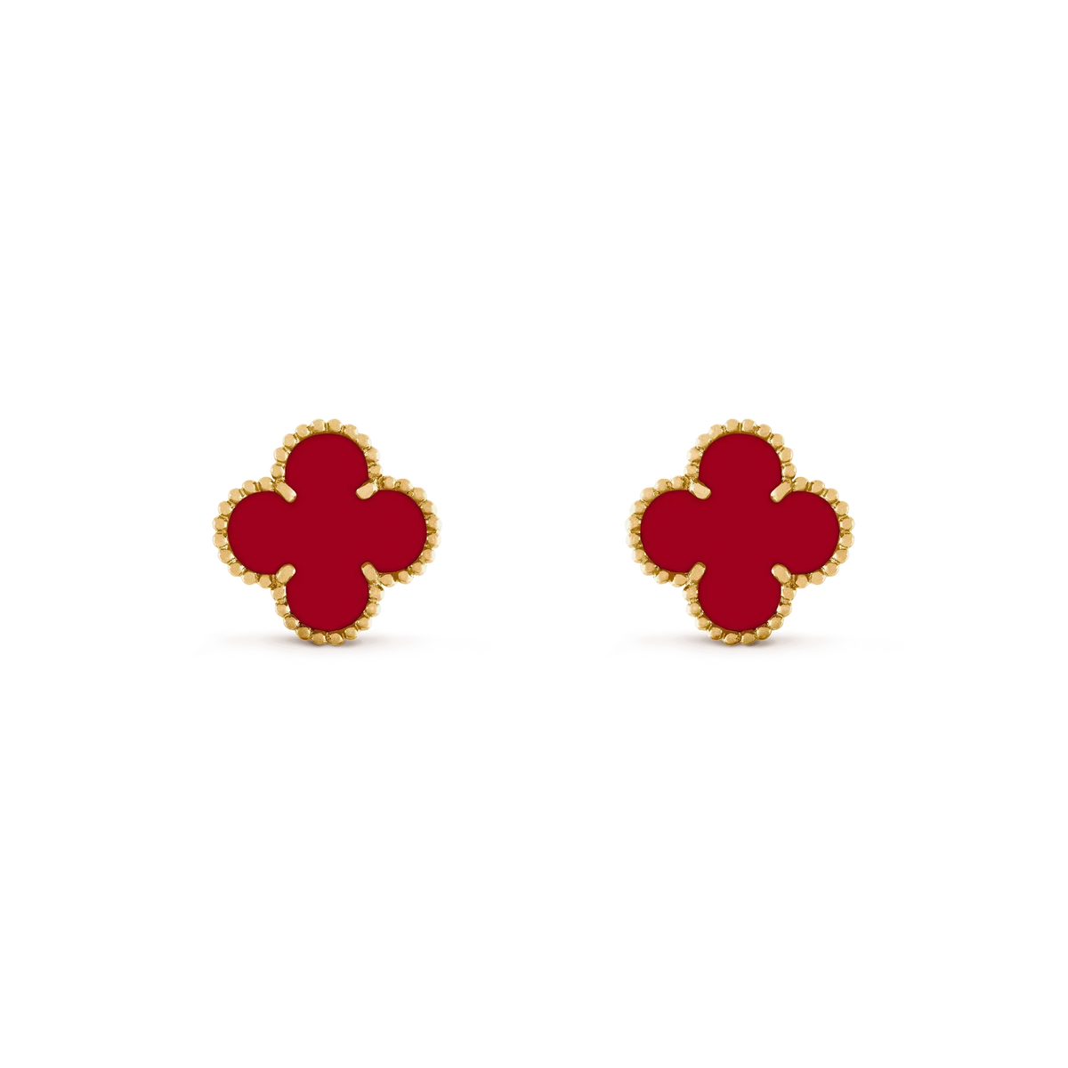[Resenly Jewelry]CLOVER MEDIUM 1 MOTIFS CARNELIAN  EARRINGS
