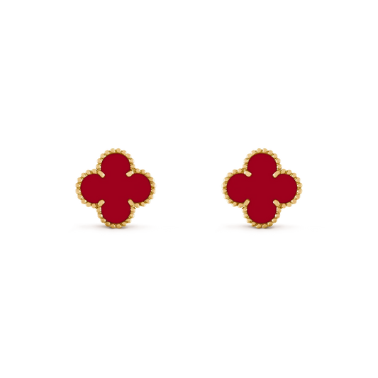 [Resenly Jewelry]CLOVER MEDIUM 1 MOTIFS CARNELIAN  EARRINGS