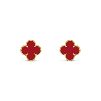 [Resenly Jewelry]CLOVER MINI 9.5MM CARNELIAN EARRINGS