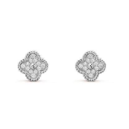 [Resenly Jewelry]CLOVER MINI DIAMOND STUD EARRINGS